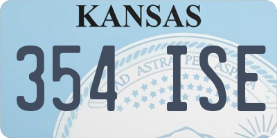 KS license plate 354ISE