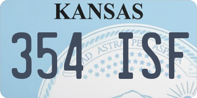 KS license plate 354ISF
