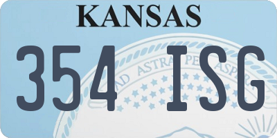 KS license plate 354ISG