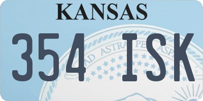 KS license plate 354ISK