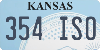 KS license plate 354ISO