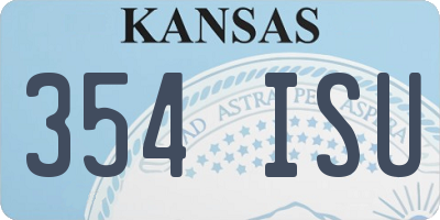 KS license plate 354ISU