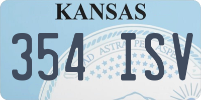 KS license plate 354ISV