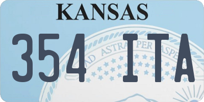KS license plate 354ITA