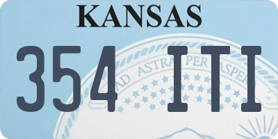 KS license plate 354ITI