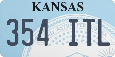 KS license plate 354ITL