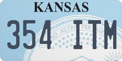 KS license plate 354ITM