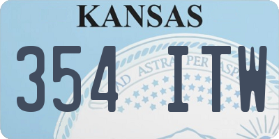 KS license plate 354ITW