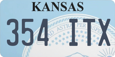 KS license plate 354ITX