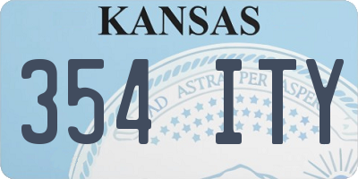 KS license plate 354ITY