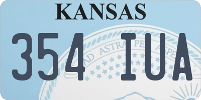 KS license plate 354IUA