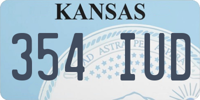 KS license plate 354IUD