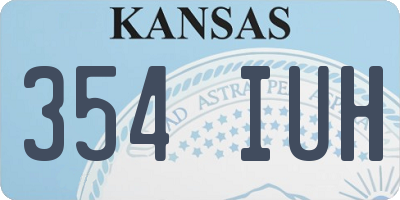 KS license plate 354IUH