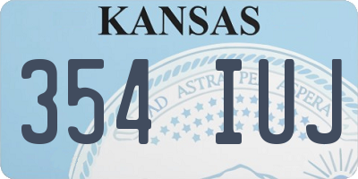 KS license plate 354IUJ