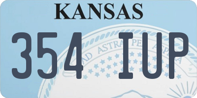 KS license plate 354IUP
