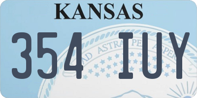 KS license plate 354IUY