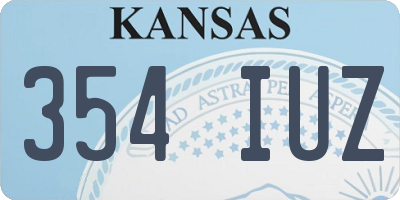 KS license plate 354IUZ