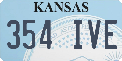 KS license plate 354IVE