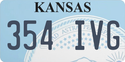 KS license plate 354IVG