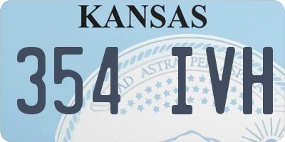 KS license plate 354IVH