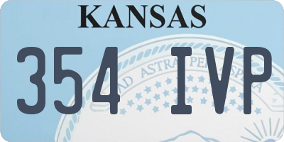 KS license plate 354IVP