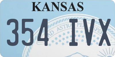 KS license plate 354IVX