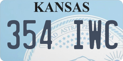 KS license plate 354IWC