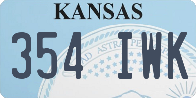KS license plate 354IWK