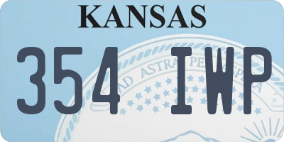 KS license plate 354IWP