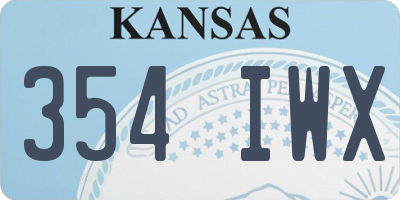 KS license plate 354IWX