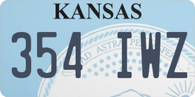 KS license plate 354IWZ