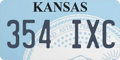 KS license plate 354IXC