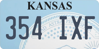 KS license plate 354IXF