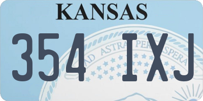 KS license plate 354IXJ