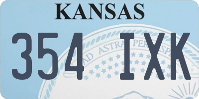 KS license plate 354IXK