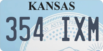 KS license plate 354IXM