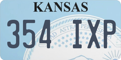 KS license plate 354IXP