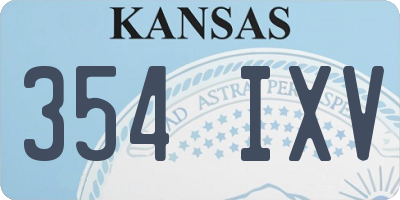 KS license plate 354IXV
