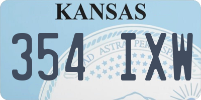 KS license plate 354IXW