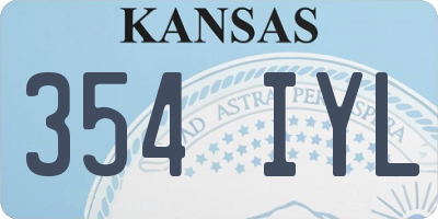KS license plate 354IYL