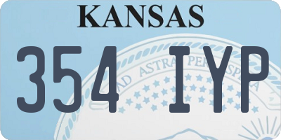 KS license plate 354IYP