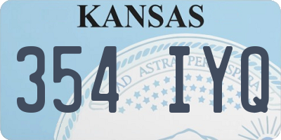 KS license plate 354IYQ