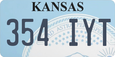 KS license plate 354IYT