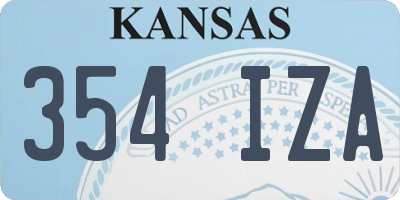 KS license plate 354IZA