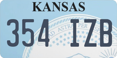 KS license plate 354IZB