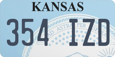 KS license plate 354IZD