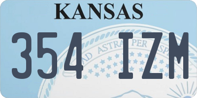 KS license plate 354IZM