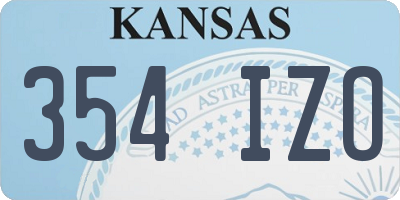 KS license plate 354IZO