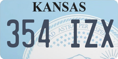 KS license plate 354IZX