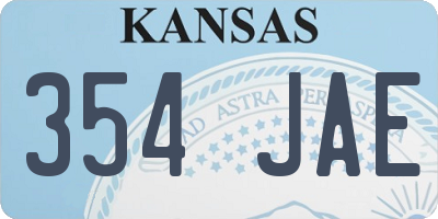KS license plate 354JAE